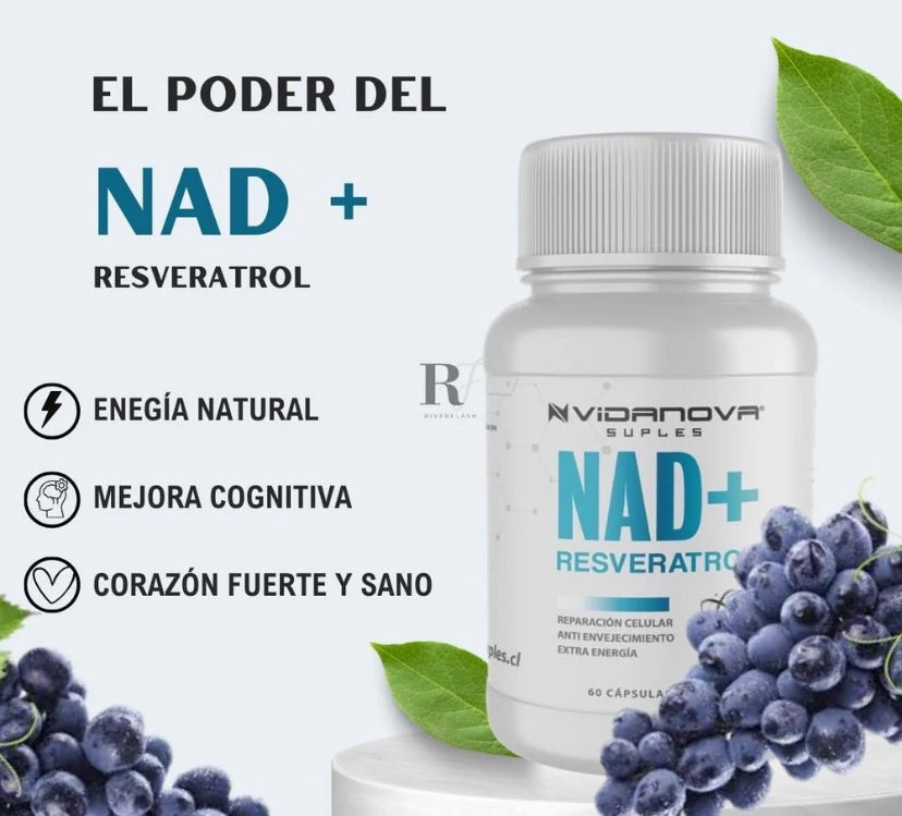 NAD+ RESVERATROL 500MG 60 CAPS